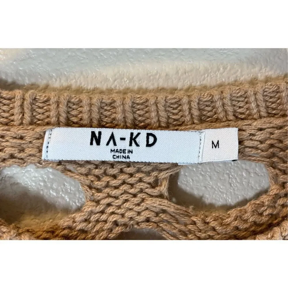 NWOT NA-KD Hole Knitted Maxi Dress Beach Cover-up Women’s Medium